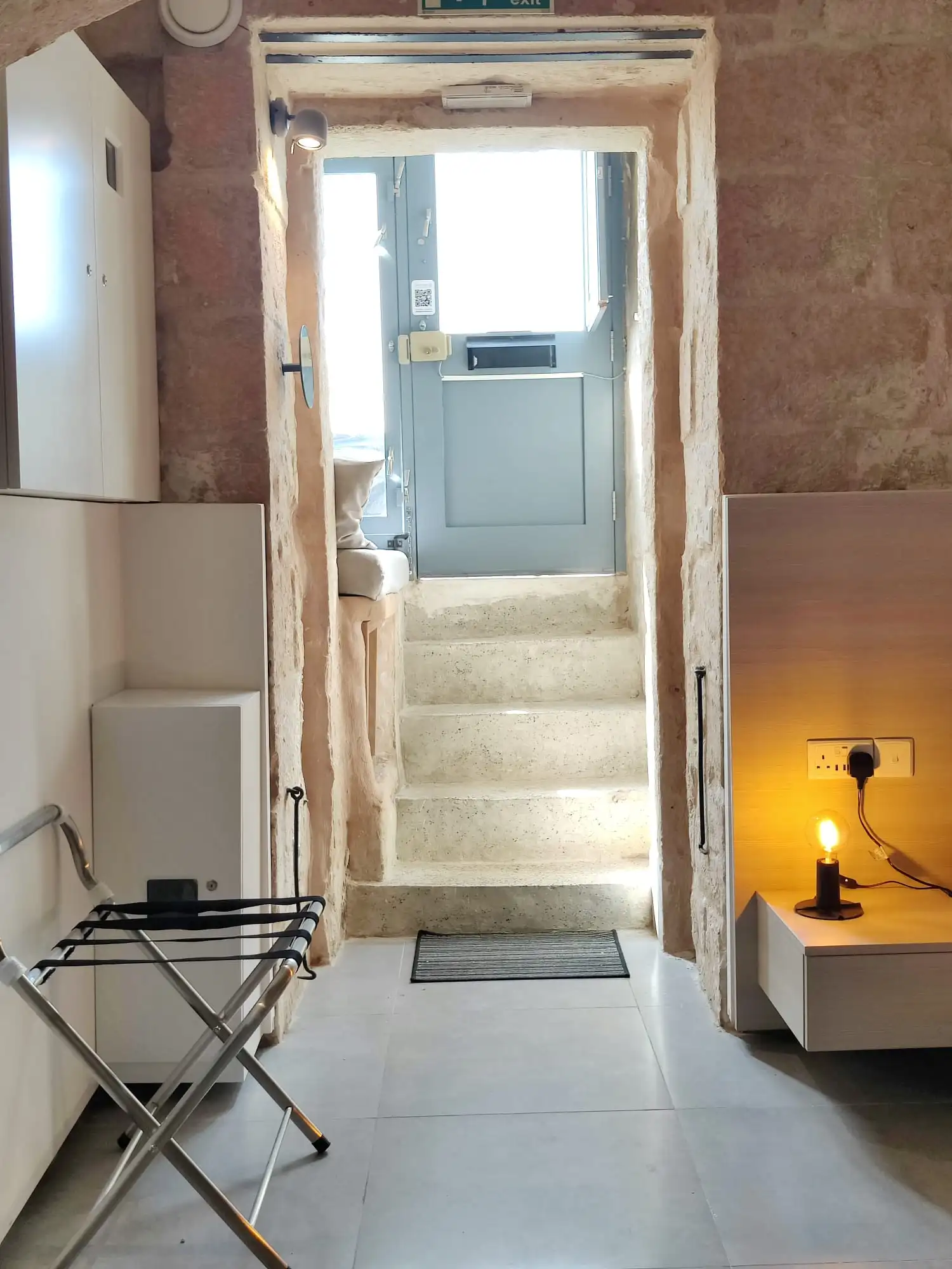 Door with window next to it and 5 steps to heaven