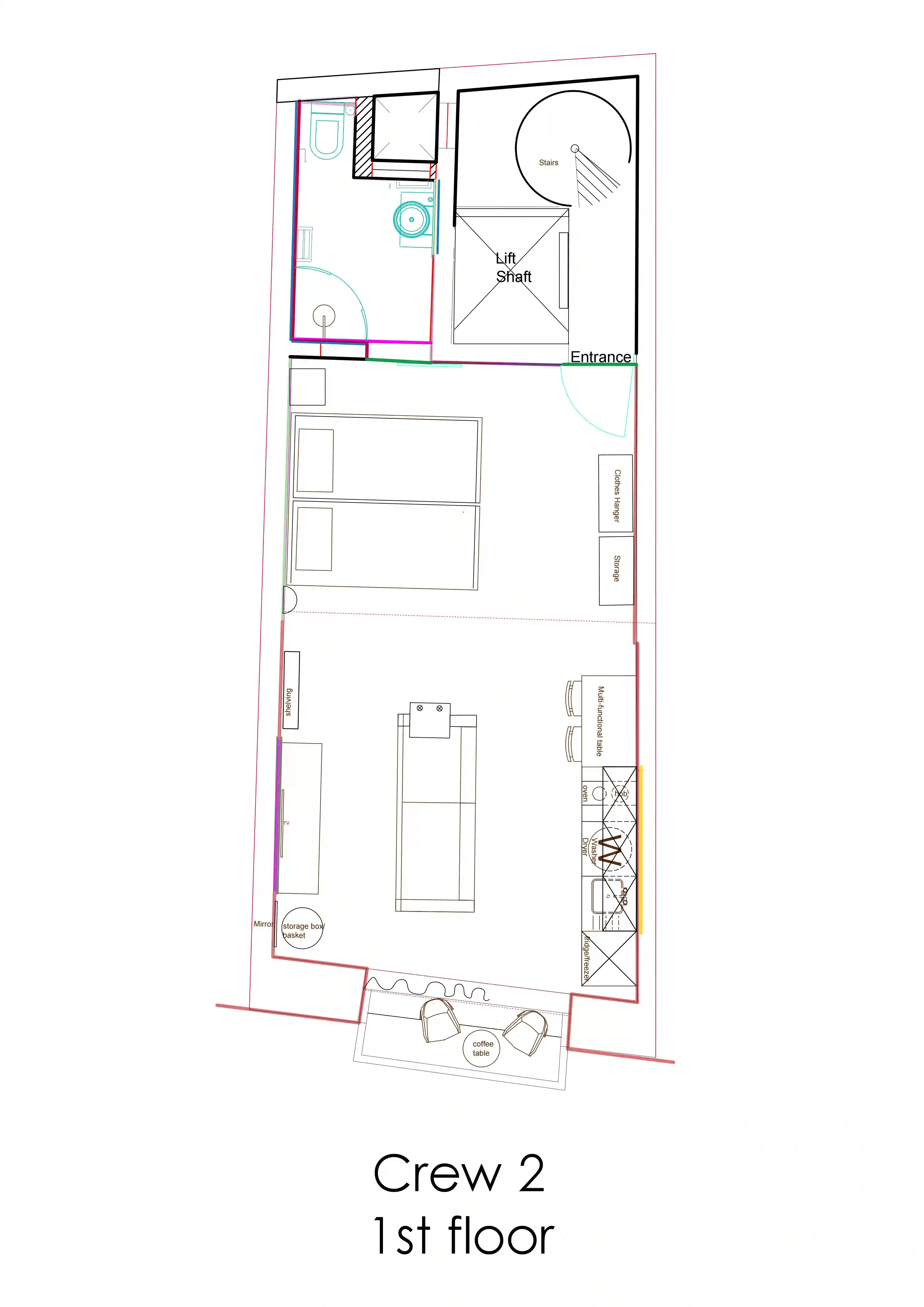 Layout Plan of Crew 2 Apartment