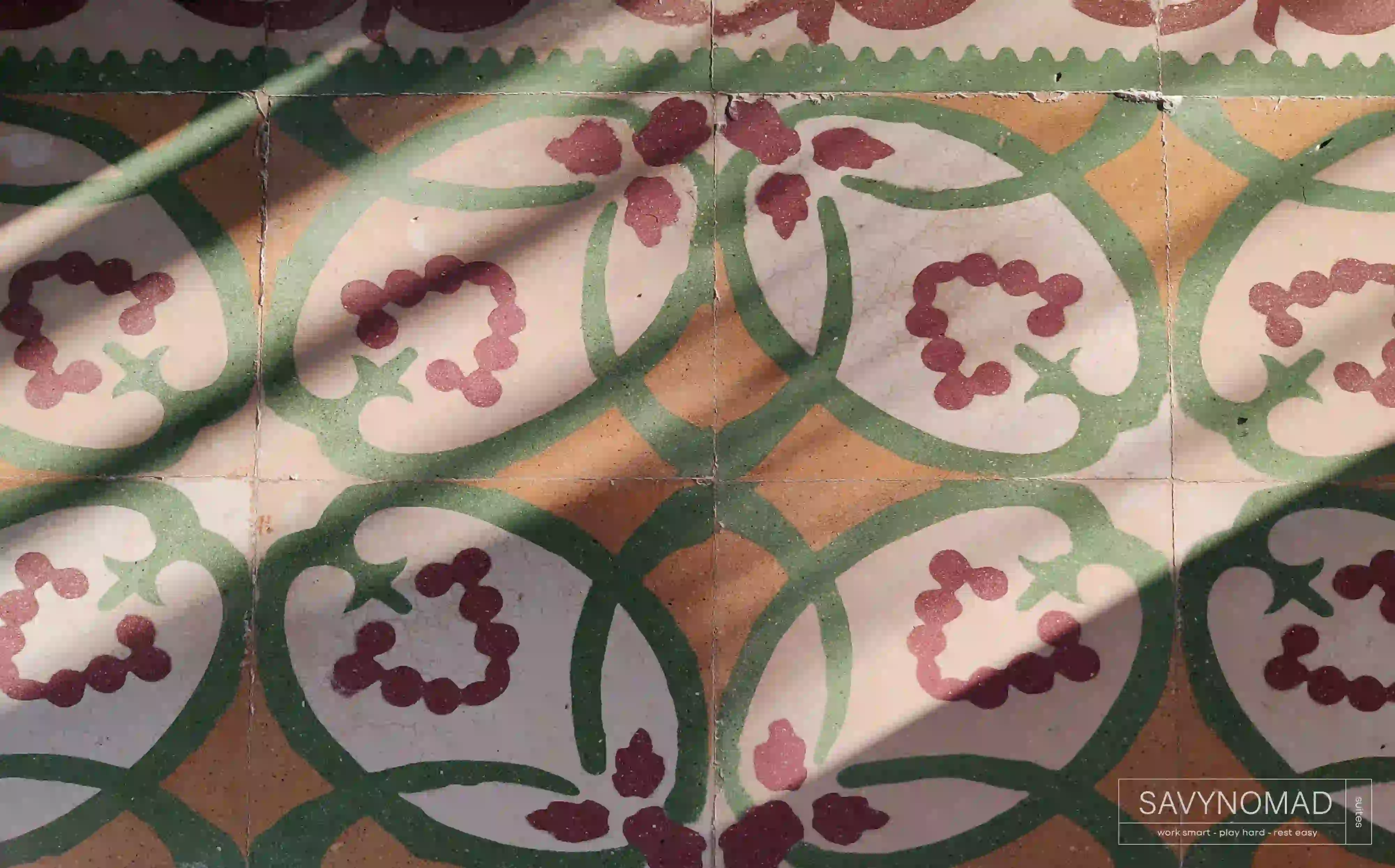 Traditional handcrafted original Maltese patterned floor tiles